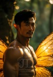 Brought to life through AI,Capturing the Pristine and Elusive Male Fairy.