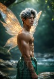 Brought to life through AI,Capturing the Pristine and Elusive Male Fairy.