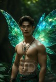Brought to life through AI,Capturing the Pristine and Elusive Male Fairy.