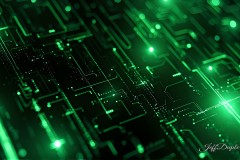 JeffDupler,Cyber-Green,tech,art,aiart,desktop,digitalart,wallpaper,dazzling,hyper-detailed,vibrant,artwork,green,beautiful,windows,Linux,HD,UHD-resolution,4k