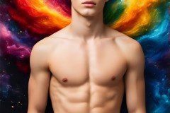 Abstract Male Art Ai Photos of Beautiful Men Enveloped by Vibrant Colors