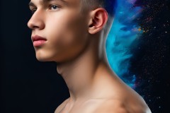 Abstract Male Art Ai Photos of Beautiful Men Enveloped by Vibrant Colors