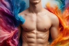 Abstract Male Art Ai Photos of Beautiful Men Enveloped by Vibrant Colors