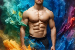 Abstract Male Art Ai Photos of Beautiful Men Enveloped by Vibrant Colors