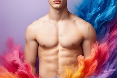 Abstract Male Art Ai Photos of Beautiful Men Enveloped by Vibrant Colors