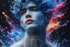 Abstract Male Art Ai Photos of Beautiful Men Enveloped by Vibrant Colors