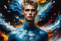 Abstract Male Art Ai Photos of Beautiful Men Enveloped by Vibrant Colors
