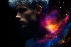 Abstract Male Art Ai Photos of Beautiful Men Enveloped by Vibrant Colors