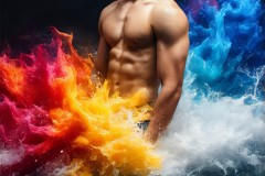 Abstract Male Art Ai Photos of Beautiful Men Enveloped by Vibrant Colors