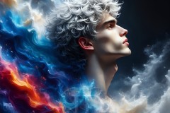 Abstract Male Art Ai Photos of Beautiful Men Enveloped by Vibrant Colors