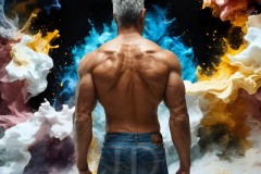 Abstract Male Art Ai Photos of Beautiful Men Enveloped by Vibrant Colors