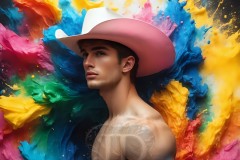 Abstract Male Art Ai Photos of Beautiful Men Enveloped by Vibrant Colors