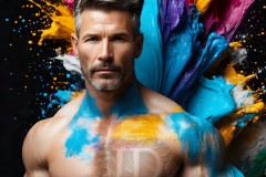 Abstract Male Art Ai Photos of Beautiful Men Enveloped by Vibrant Colors