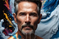 Abstract Male Art Ai Photos of Beautiful Men Enveloped by Vibrant Colors