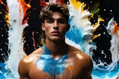 Abstract Male Art Ai Photos of Beautiful Men Enveloped by Vibrant Colors