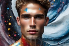 Abstract Male Art Ai Photos of Beautiful Men Enveloped by Vibrant Colors