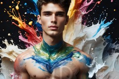 Abstract Male Art Ai Photos of Beautiful Men Enveloped by Vibrant Colors