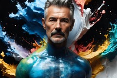 Abstract Male Art Ai Photos of Beautiful Men Enveloped by Vibrant Colors