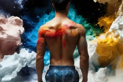 Abstract Male Art Ai Photos of Beautiful Men Enveloped by Vibrant Colors