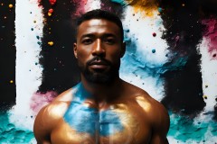 Abstract Male Art Ai Photos of Beautiful Men Enveloped by Vibrant Colors