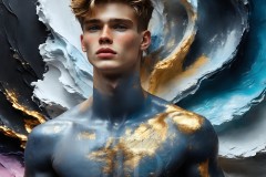 Abstract Male Art Ai Photos of Beautiful Men Enveloped by Vibrant Colors