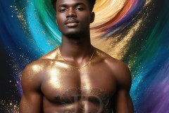 Abstract Male Art Ai Photos of Beautiful Men Enveloped by Vibrant Colors