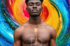 Abstract Male Art Ai Photos of Beautiful Men Enveloped by Vibrant Colors
