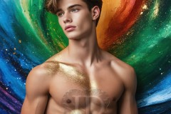 Abstract Male Art Ai Photos of Beautiful Men Enveloped by Vibrant Colors
