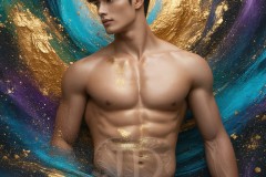 Abstract Male Art Ai Photos of Beautiful Men Enveloped by Vibrant Colors