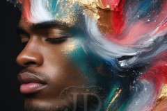 Abstract Male Art Ai Photos of Beautiful Men Enveloped by Vibrant Colors