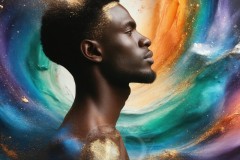 Abstract Male Art Ai Photos of Beautiful Men Enveloped by Vibrant Colors