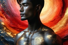 Abstract Male Art Ai Photos of Beautiful Men Enveloped by Vibrant Colors