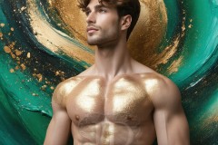 Abstract Male Art Ai Photos of Beautiful Men Enveloped by Vibrant Colors