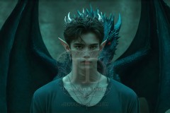 The Dragon Prince - A very attractive shirtless young male prince,standing next to him a huge dragon.