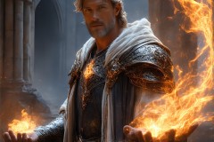 Elemental Mages,handsome men,fantasy,and magic,brought to life through the magic of AI