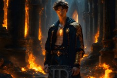Elemental Mages,handsome men,fantasy,and magic,brought to life through the magic of AI