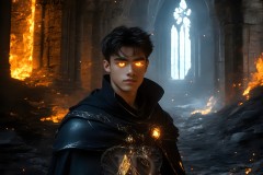 Elemental Mages,handsome men,fantasy,and magic,brought to life through the magic of AI