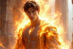 Elemental Mages,handsome men,fantasy,and magic,brought to life through the magic of AI