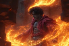 Elemental Mages,handsome men,fantasy,and magic,brought to life through the magic of AI