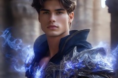 Elemental Mages,handsome men,fantasy,and magic,brought to life through the magic of AI