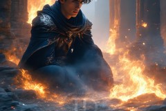 Elemental Mages,handsome men,fantasy,and magic,brought to life through the magic of AI