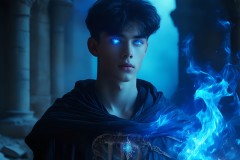 Elemental Mages,handsome men,fantasy,and magic,brought to life through the magic of AI