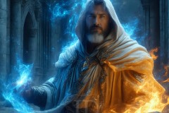 Elemental Mages,handsome men,fantasy,and magic,brought to life through the magic of AI