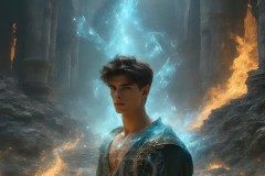 Elemental Mages,handsome men,fantasy,and magic,brought to life through the magic of AI