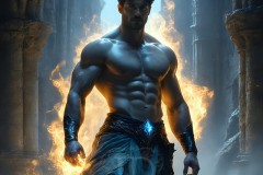 Elemental Mages,handsome men,fantasy,and magic,brought to life through the magic of AI