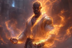 Elemental Mages,handsome men,fantasy,and magic,brought to life through the magic of AI