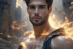 Elemental Mages,handsome men,fantasy,and magic,brought to life through the magic of AI
