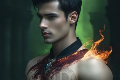 Elemental Mages,handsome men,fantasy,and magic,brought to life through the magic of AI