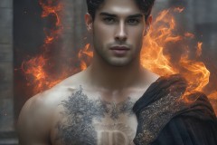 Elemental Mages,handsome men,fantasy,and magic,brought to life through the magic of AI