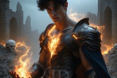 Elemental Mages,handsome men,fantasy,and magic,brought to life through the magic of AI